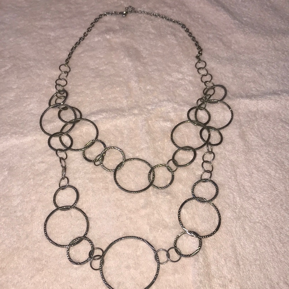 Beautiful metal stamped bubble chain necklace